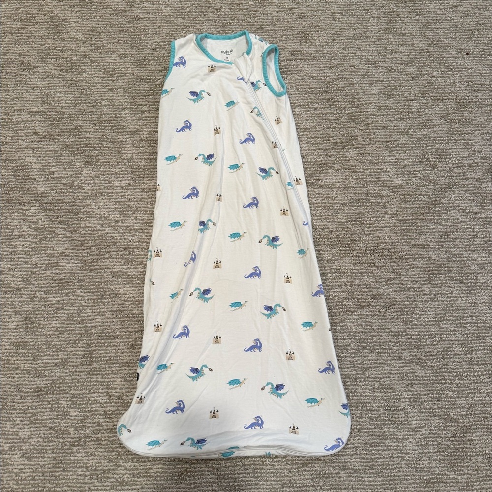 Kyte BABY - White and Blue Dragon Sleep Sack - M - 0.5 TOG